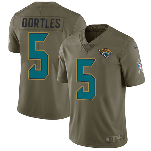 Nike Jaguars #5 Blake Bortles Olive Men's Stitched NFL Limited Salute to Service Jersey - Click Image to Close